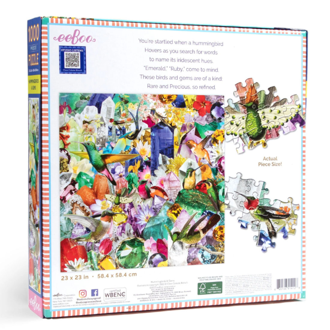eeBoo Hummingbirds and Gems legpuzzel 1000 stukjes