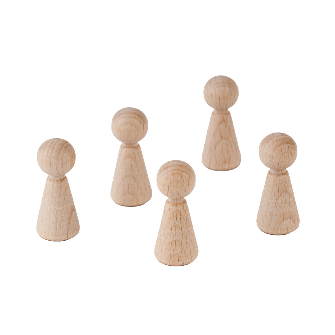 Houten pionnen 5 stuks 36 x 15 mm naturel