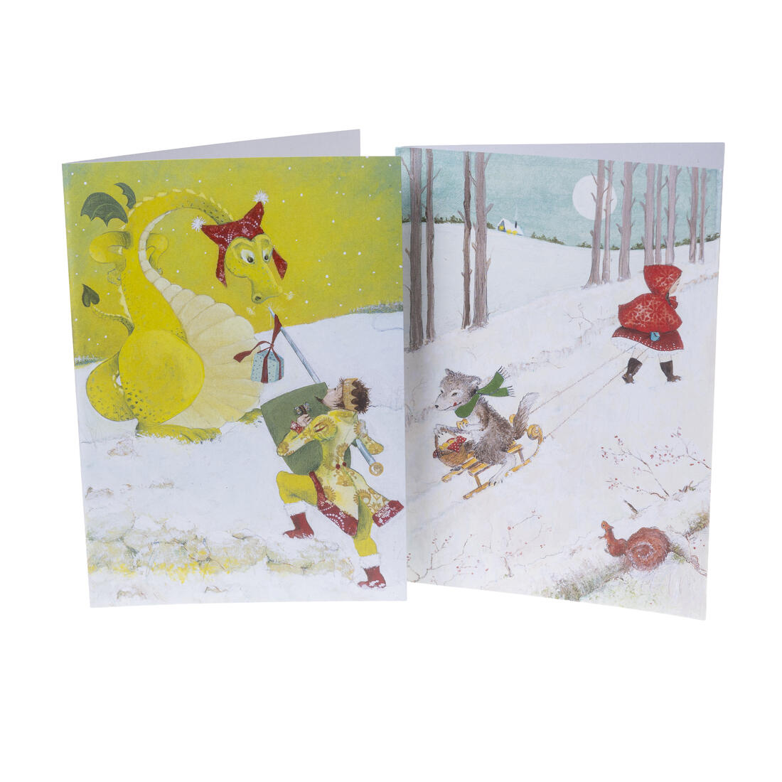 Nieuwjaarsbrief De Banier 2 stuks set 2 Draak & Roodkapje A5
