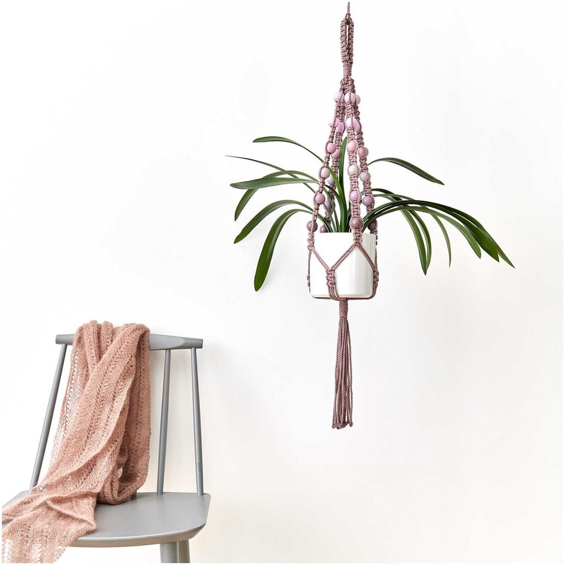 Macramé kralen hout rond 25 mm 24 stuks assortiment roze