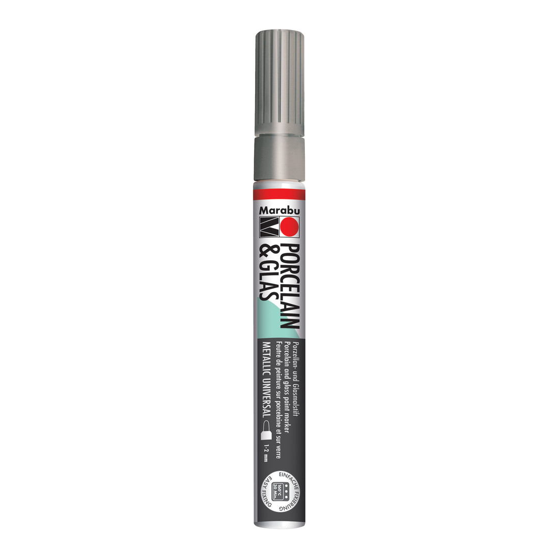 Marabu porselein- en glasstift 1-2 mm zilver