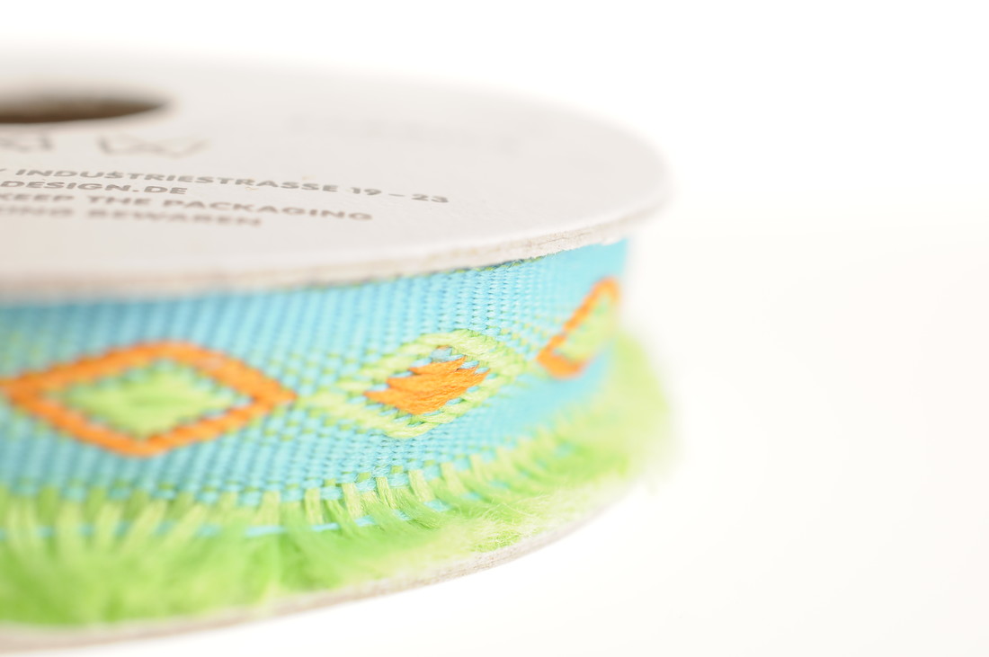 Rico Tropical Lint met franjes 15 mm 2 m groen Rico Tropical Lint met franjes 15 mm 2 m groen