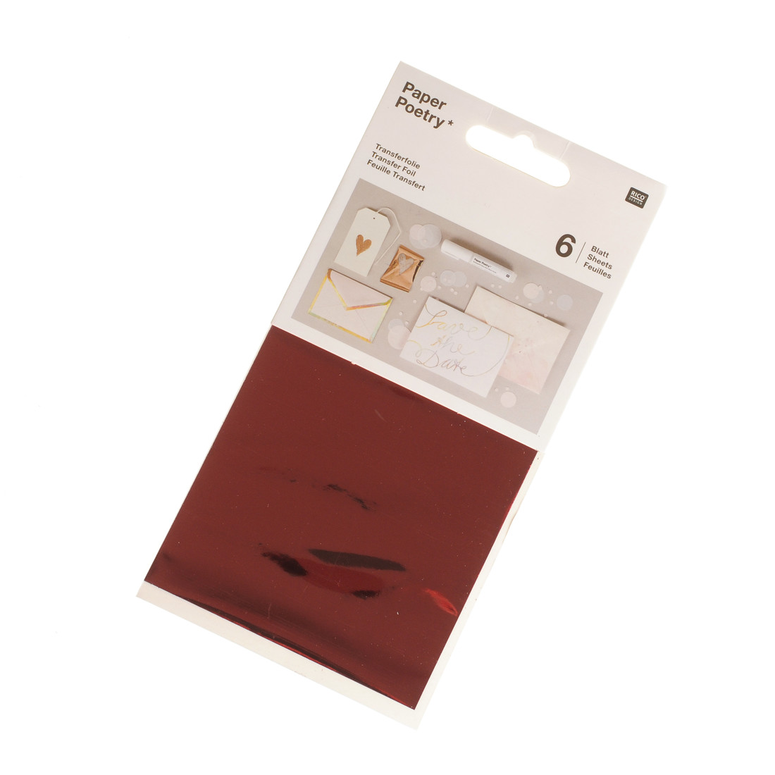 Transferfolie 9 x 15 cm 6 stuks rood Transferfolie 9 x 15 cm 6 stuks rood