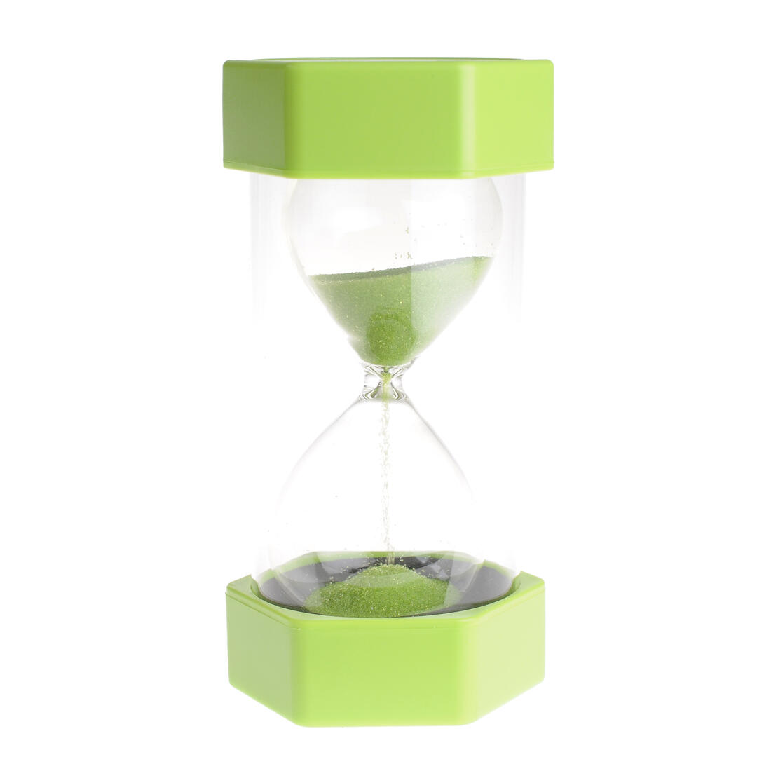 Grote zandloper 1 min groen 17 cm Grote zandloper 1 min groen 17 cm