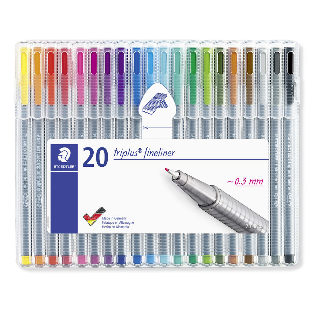 Staedtler Triplus fineliner in stevig etui 20 stuks Staedtler Triplus fineliner in stevig etui 20 stuks