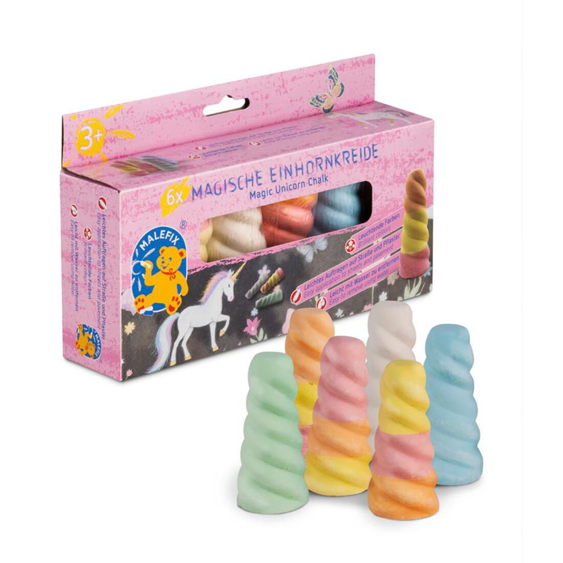 Stoepkrijt - 6 magische eenhoorns