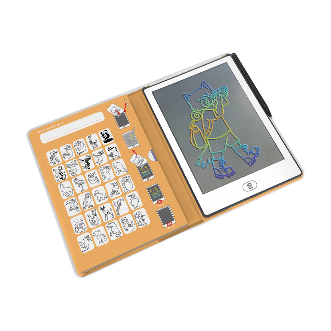 Kidydraw-mini Animals draagbaar tekentablet dieren Kidydraw-mini Animals draagbaar tekentablet dieren