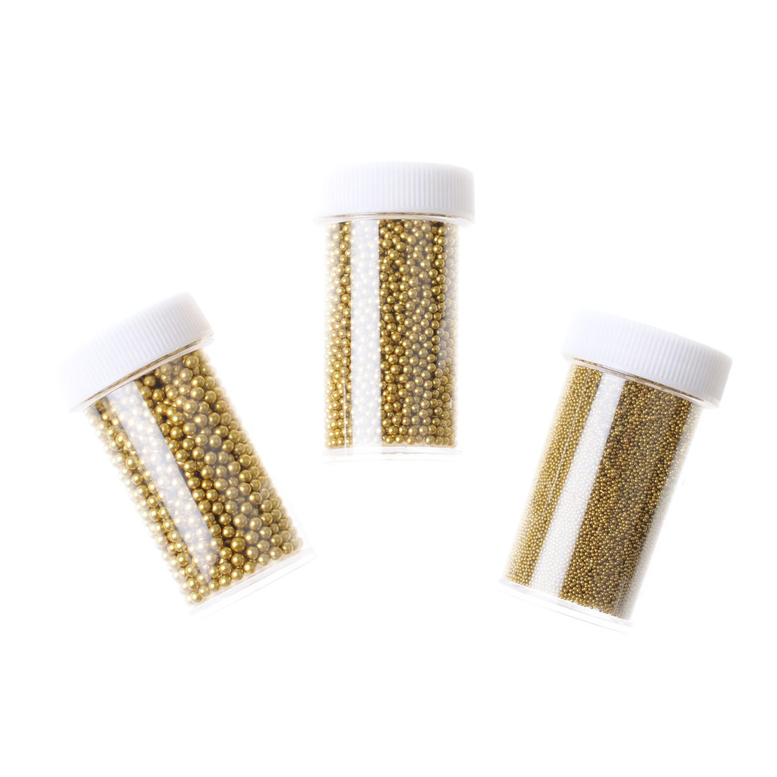 Mini bolletjes glas 3 maten goud Mini bolletjes glas 3 maten goud