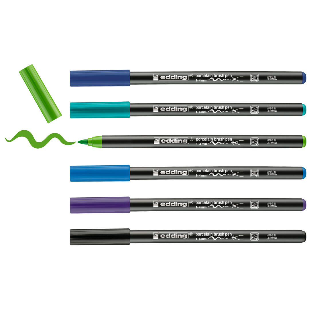 Edding porselein penseelstift 1-4 mm 6 stuks Cool