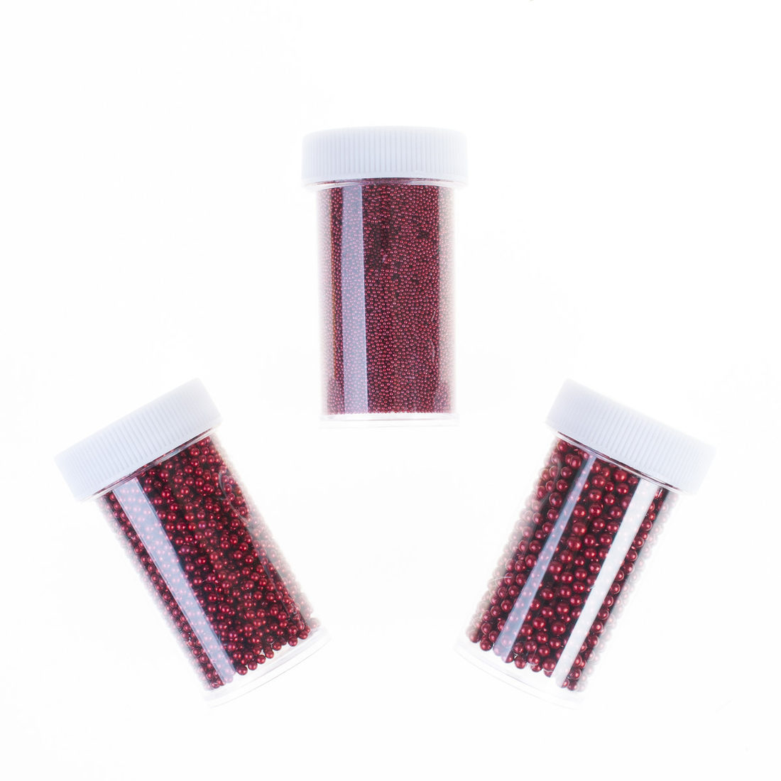 Mini bolletjes glas 3 maten rood Mini bolletjes glas 3 maten rood