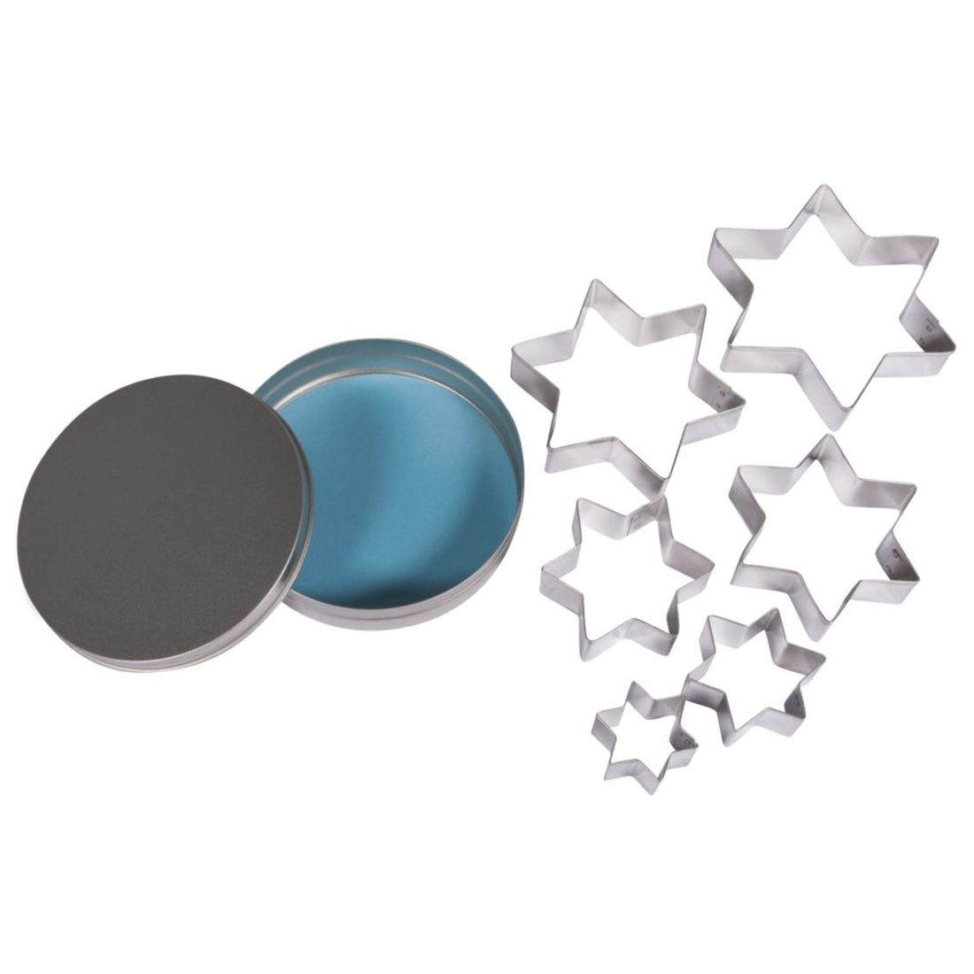 Uitsteekvorm set 3-9 cm 6 stuks ster