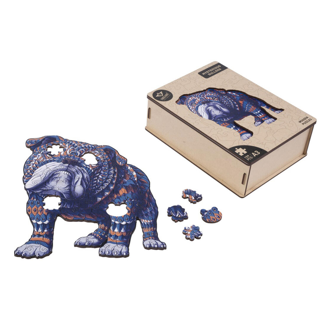 Houten puzzel A3 Bulldog (hond) 159 stuks
