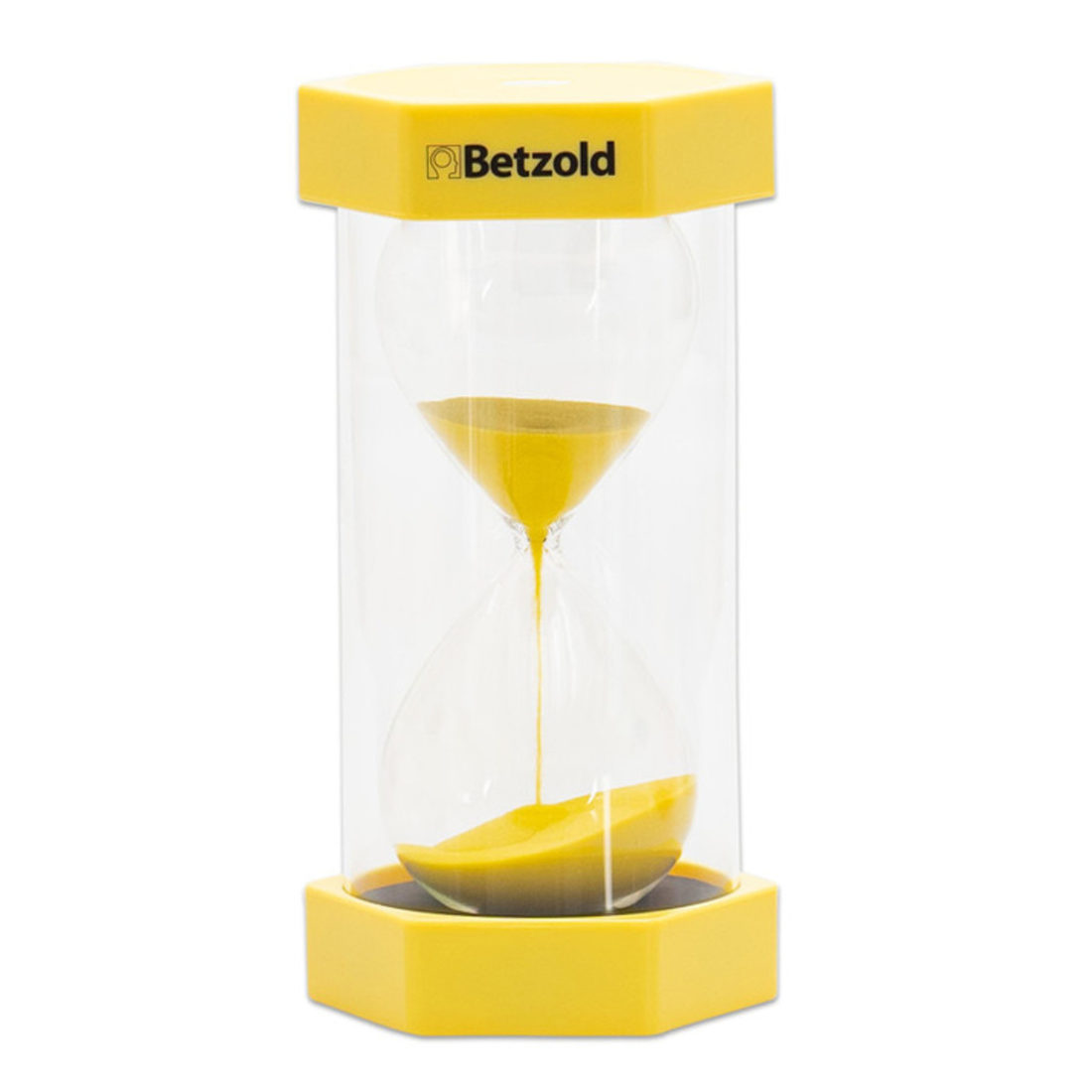 Reuze zandloper 3 minuten geel 30 cm Reuze zandloper 3 minuten geel 30 cm