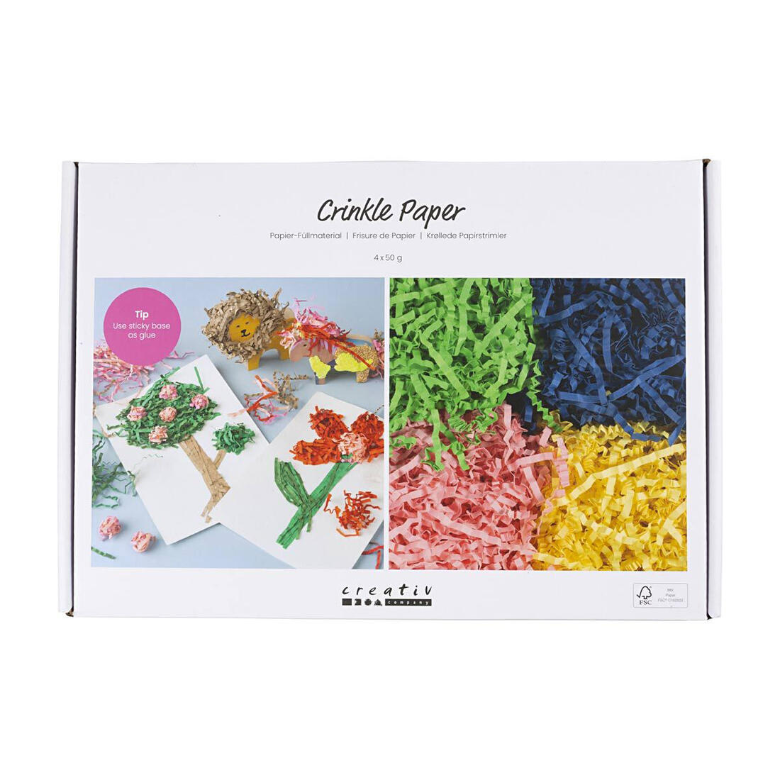 Crinkle papier 4 kleuren 4x 50 gr (webshop only)