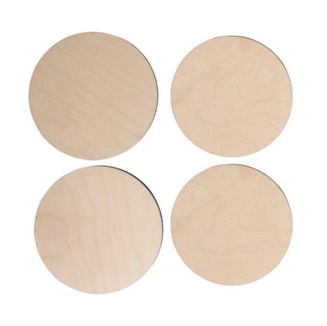 Houten platen rond formaat L 4 stuks