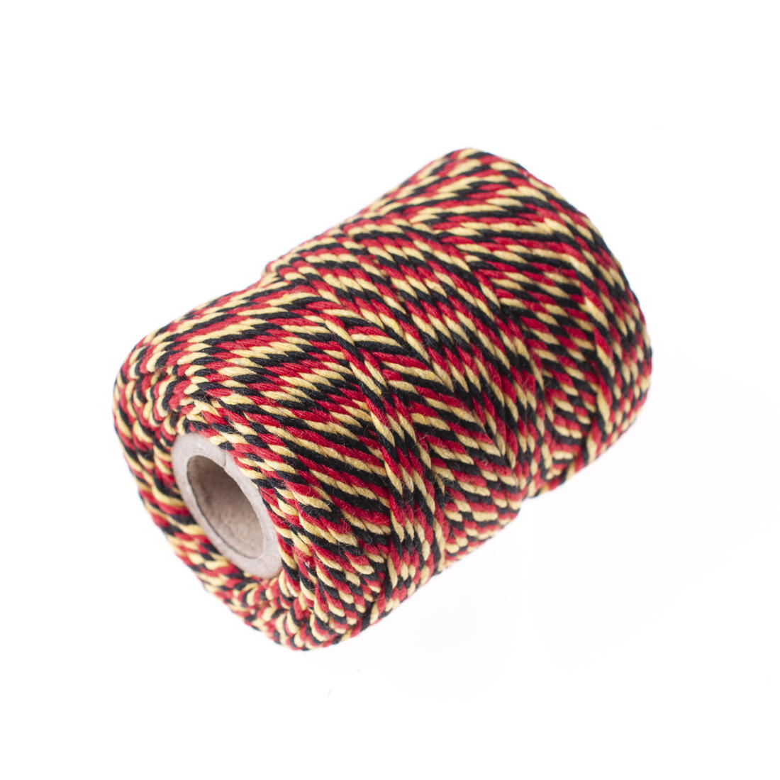 Koord fijn 3 draads 35 m zwart/geel/rood
