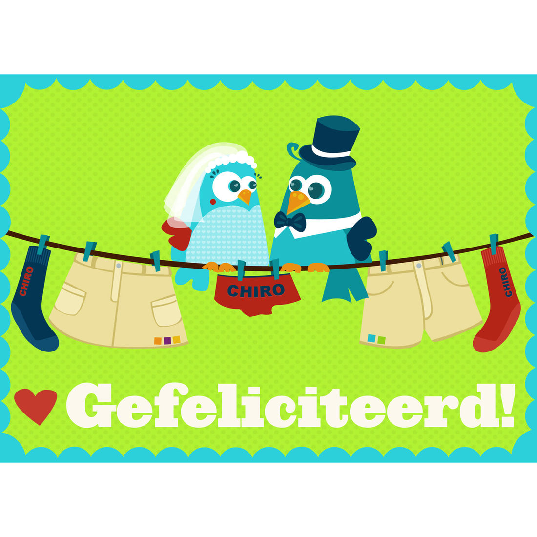 Wenskaart mussen Gefeliciteerd!