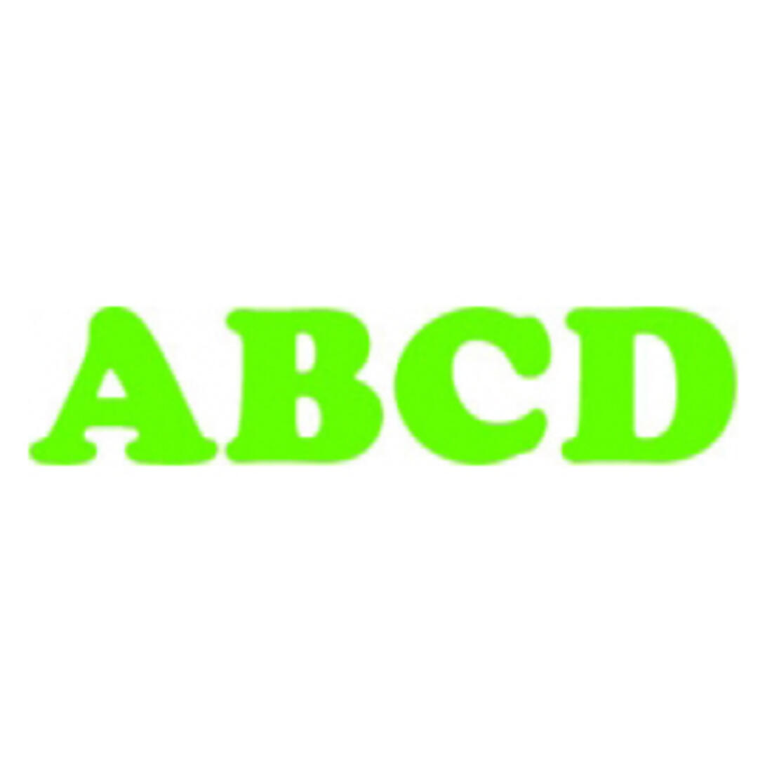 Flockfolie letter 4 cm fluo groen Flockfolie letter 4 cm fluo groen