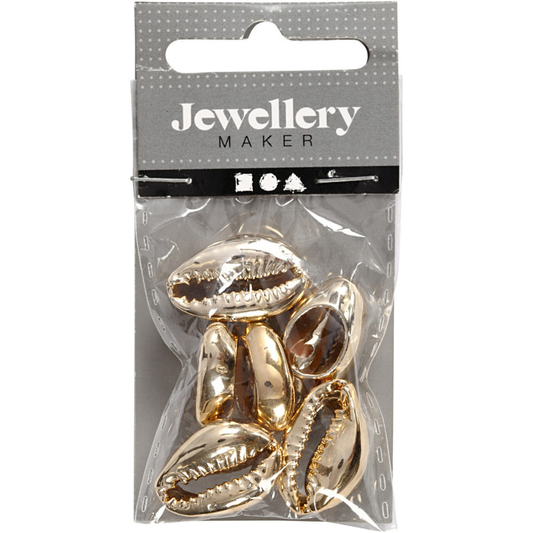 Schelpen met gat 20 mm 6 stuks goud Schelpen met gat 20 mm 6 stuks goud