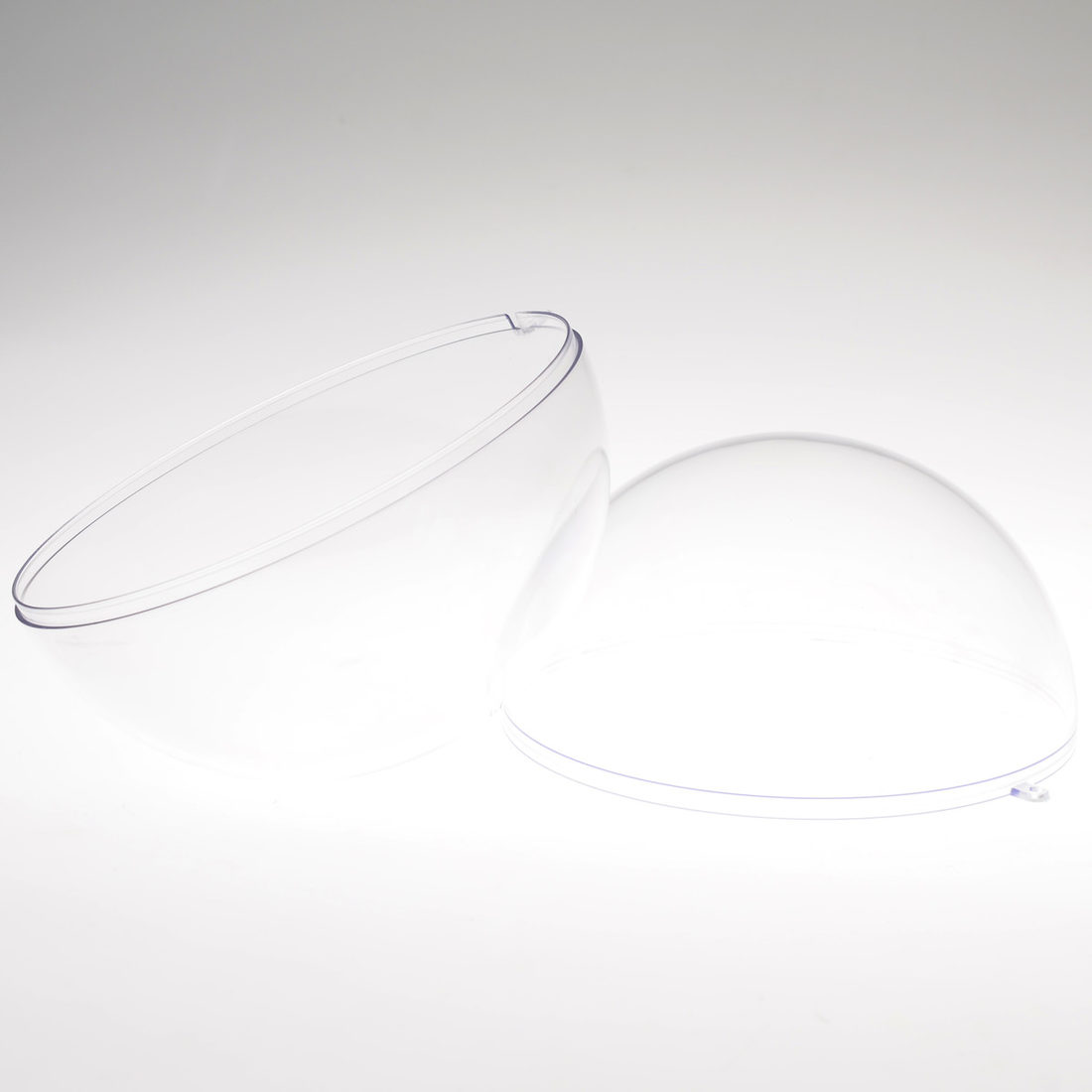 Plastic bol 2-delig 7 cm transparant