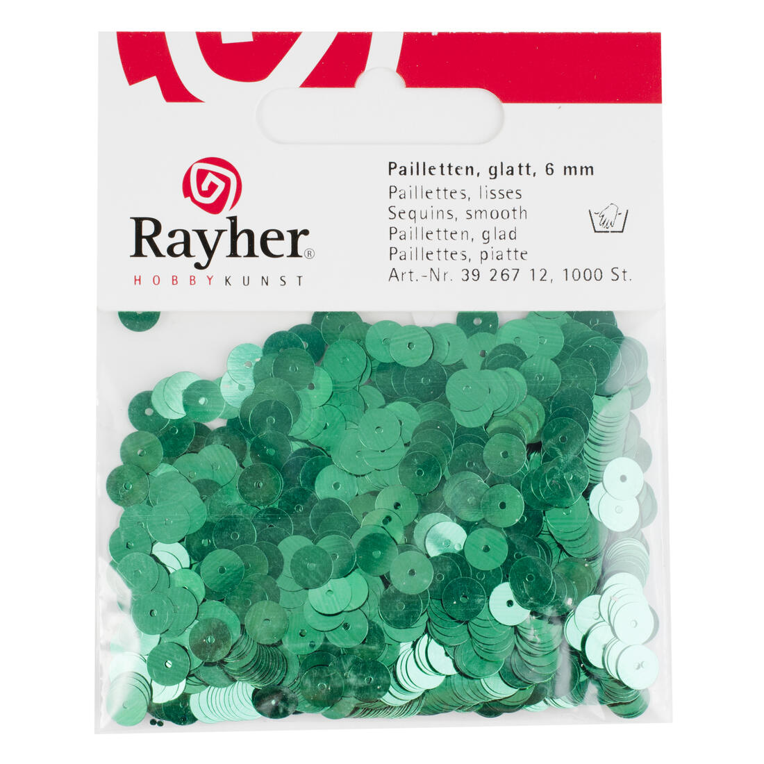 Pailletten 6 mm glad 1000 stuks