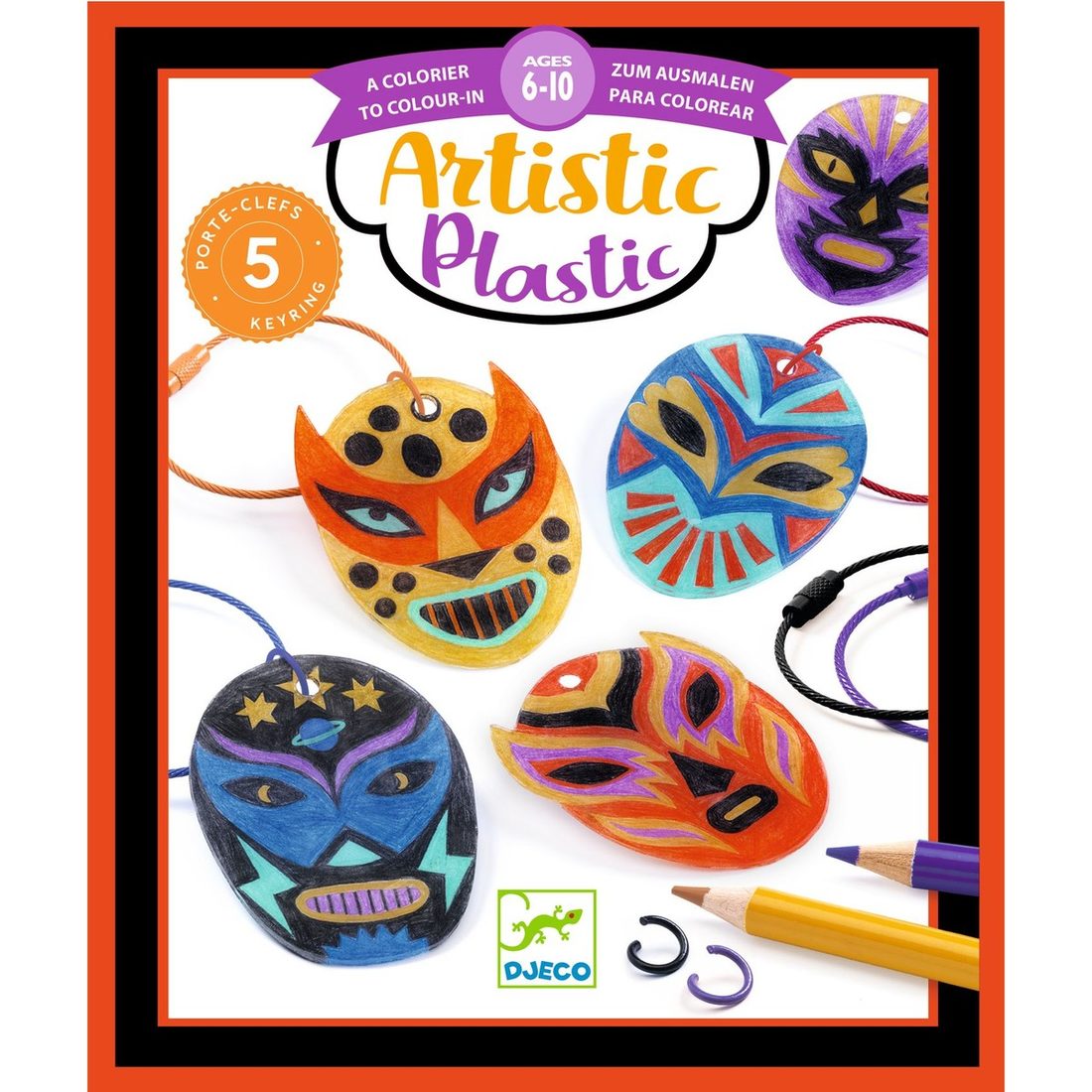 Djeco Artistic Plastic worstelaar sleutelhanger 6-10 jaar Djeco Artistic Plastic worstelaar sleutelhanger 6-10 jaar