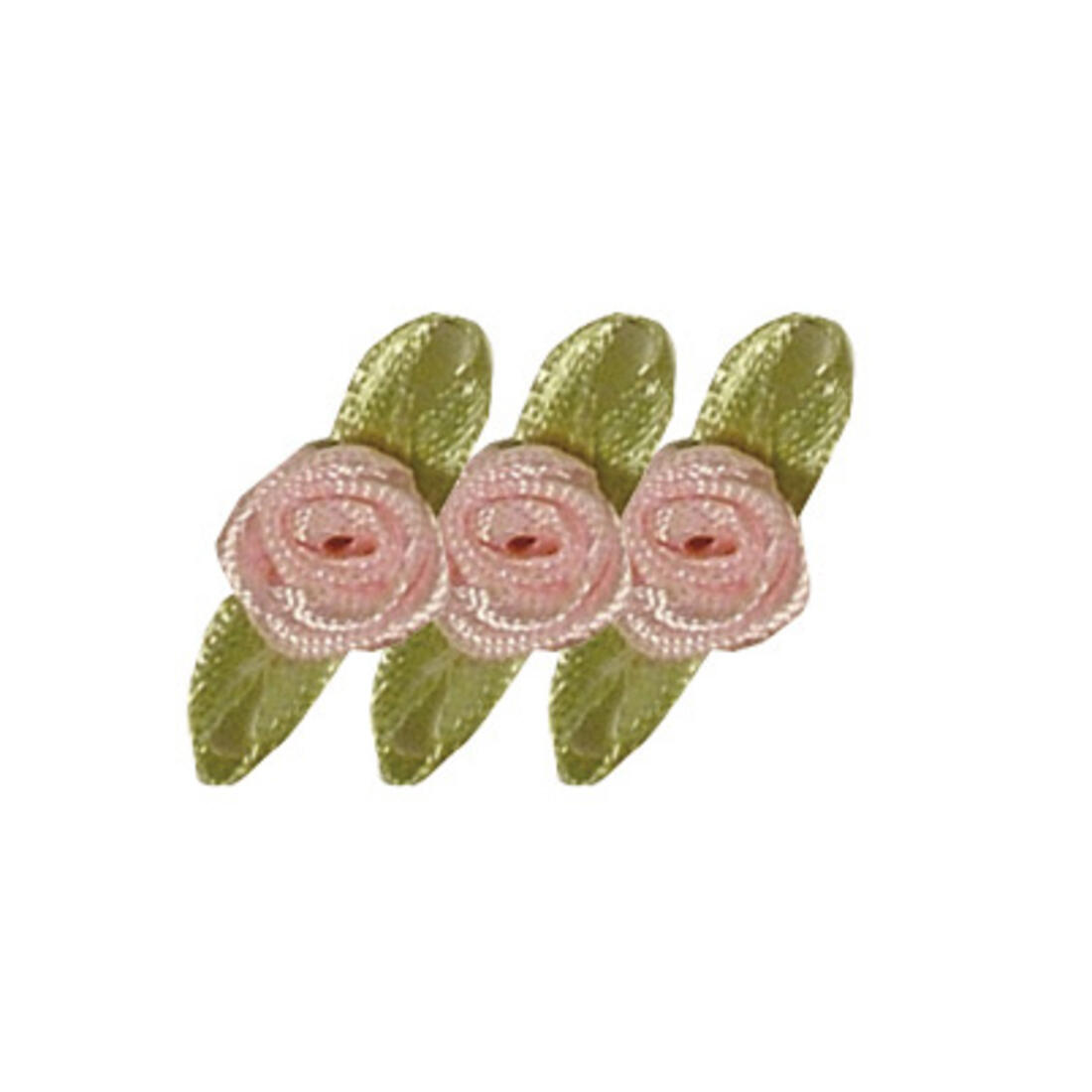 Satijnroosje op strik 10 mm 20 stuks roze