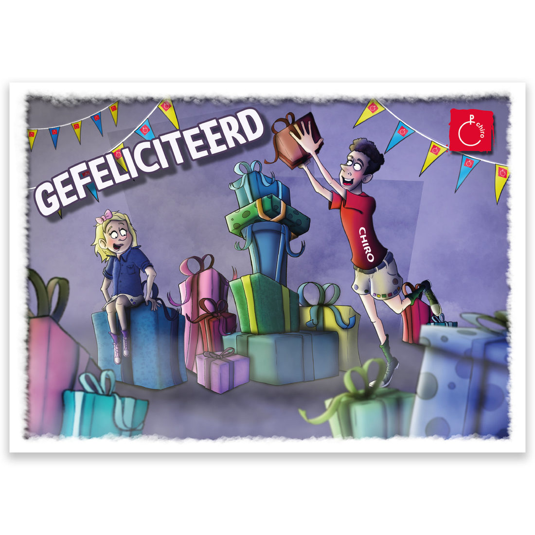Wenskaart Chiro Gefeliciteerd