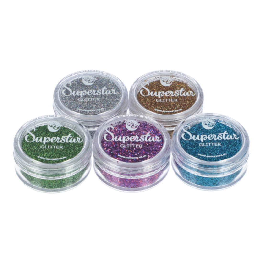 Glitter voor glittertattoos 5 x 5 ml Glitter voor glittertattoos 5 x 5 ml