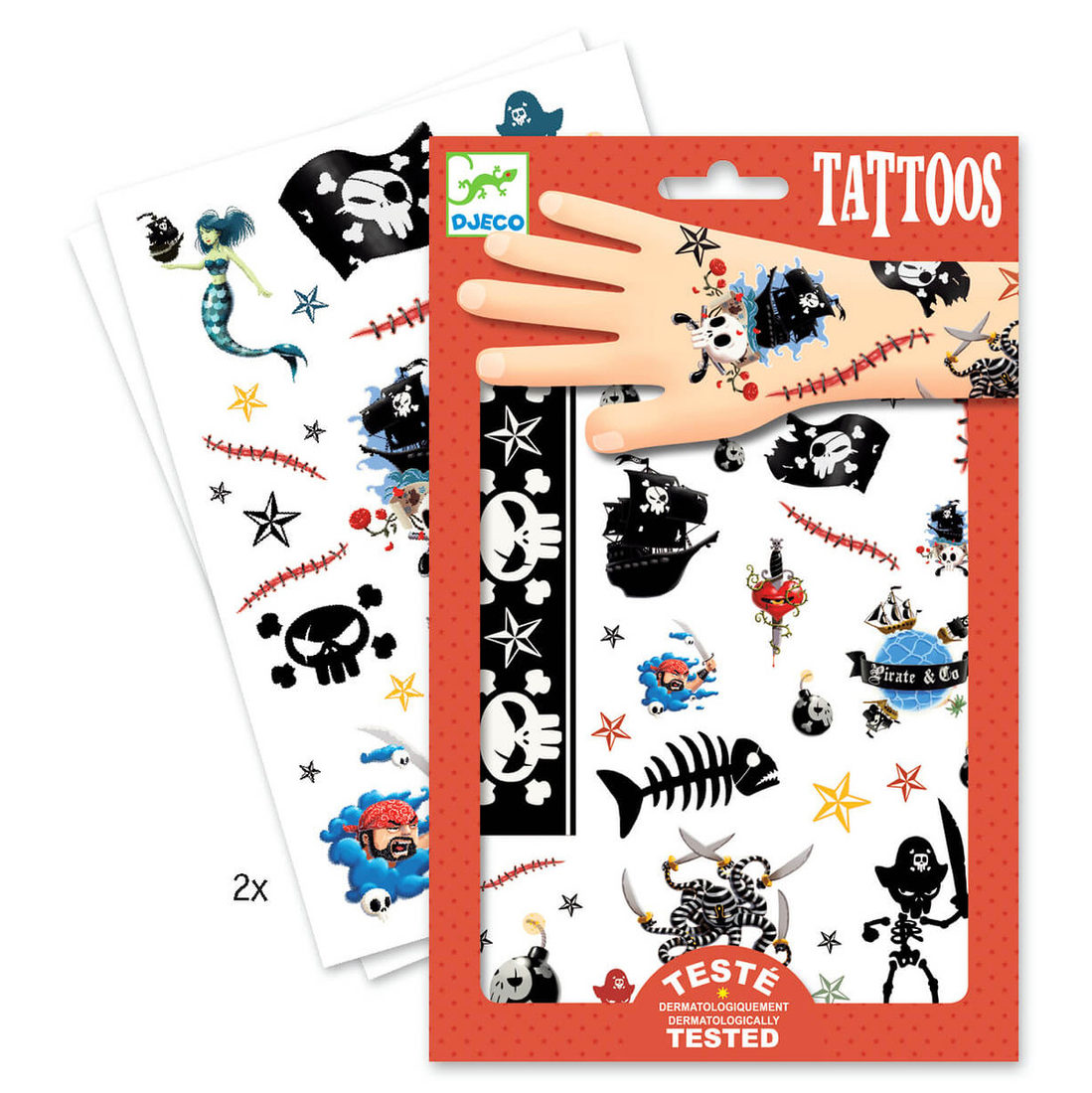 Djeco tattoos Pirates +3 jaar Djeco tattoos Pirates +3 jaar