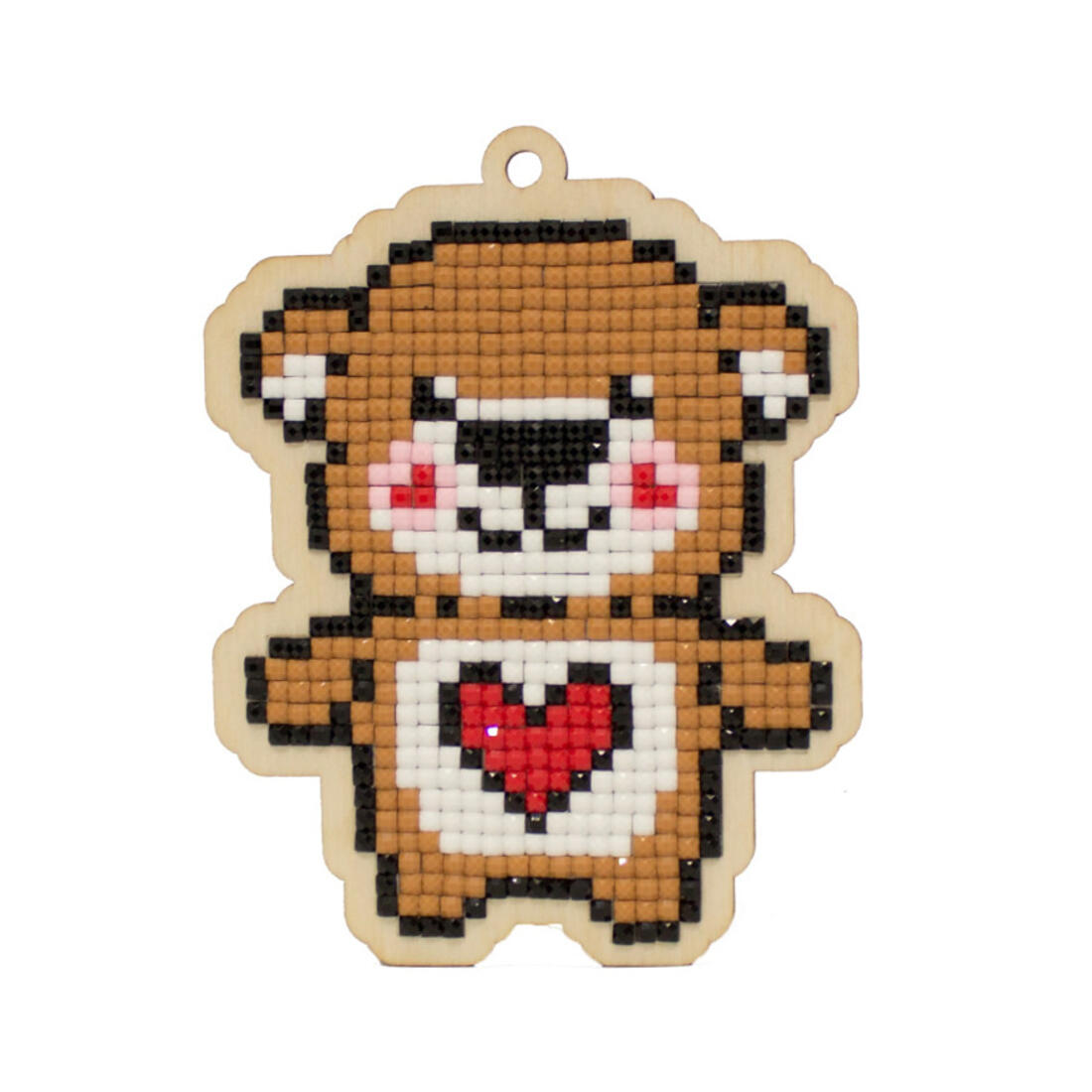 Diamond Painting op hout M beer hartje