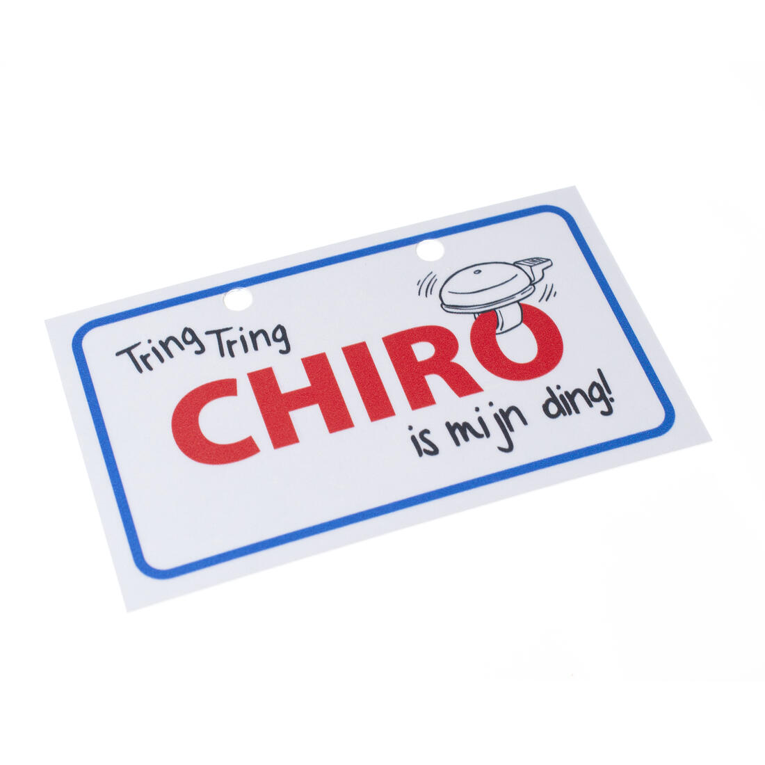 Reflecterend fietsplaatje Tring tring Chiro is mijn ding! Reflecterend fietsplaatje Tring tring Chiro is mijn ding!