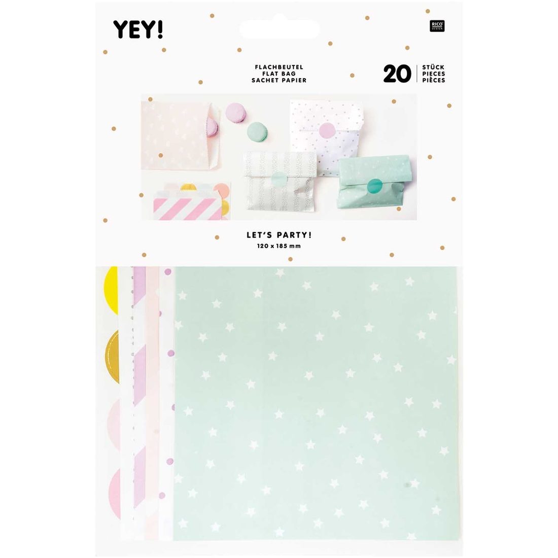 Verpakkingszakjes met stickers 20 stuks munt