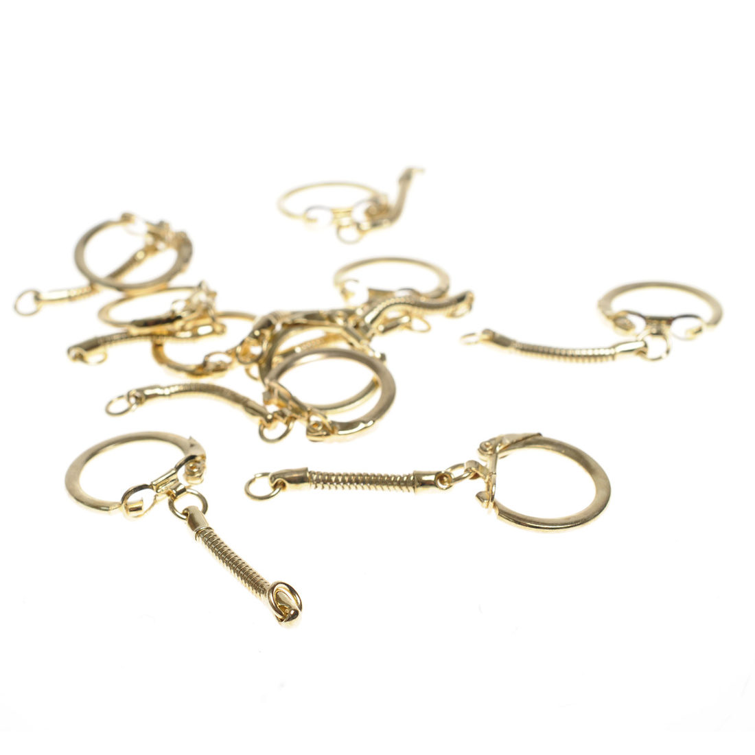 Sleutelhanger 2 cm 10 stuks goudkleurig Sleutelhanger 2 cm 10 stuks goudkleurig