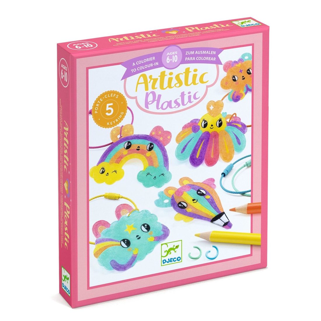 Djeco Artistic Plastic kawaii sleutelhanger 6-10 jaar Djeco Artistic Plastic kawaii sleutelhanger 6-10 jaar