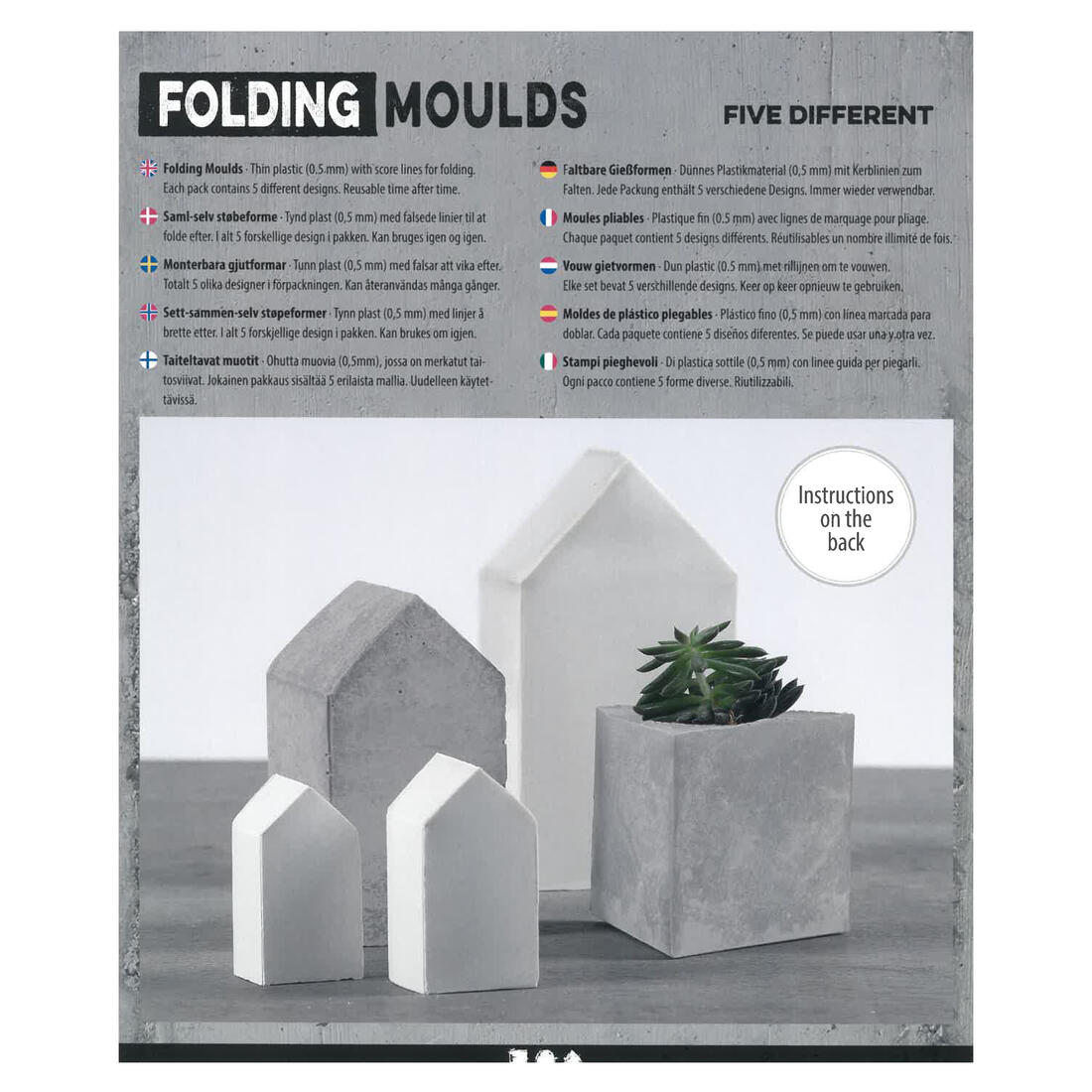 Gietvorm 5 stuks huis driehoek