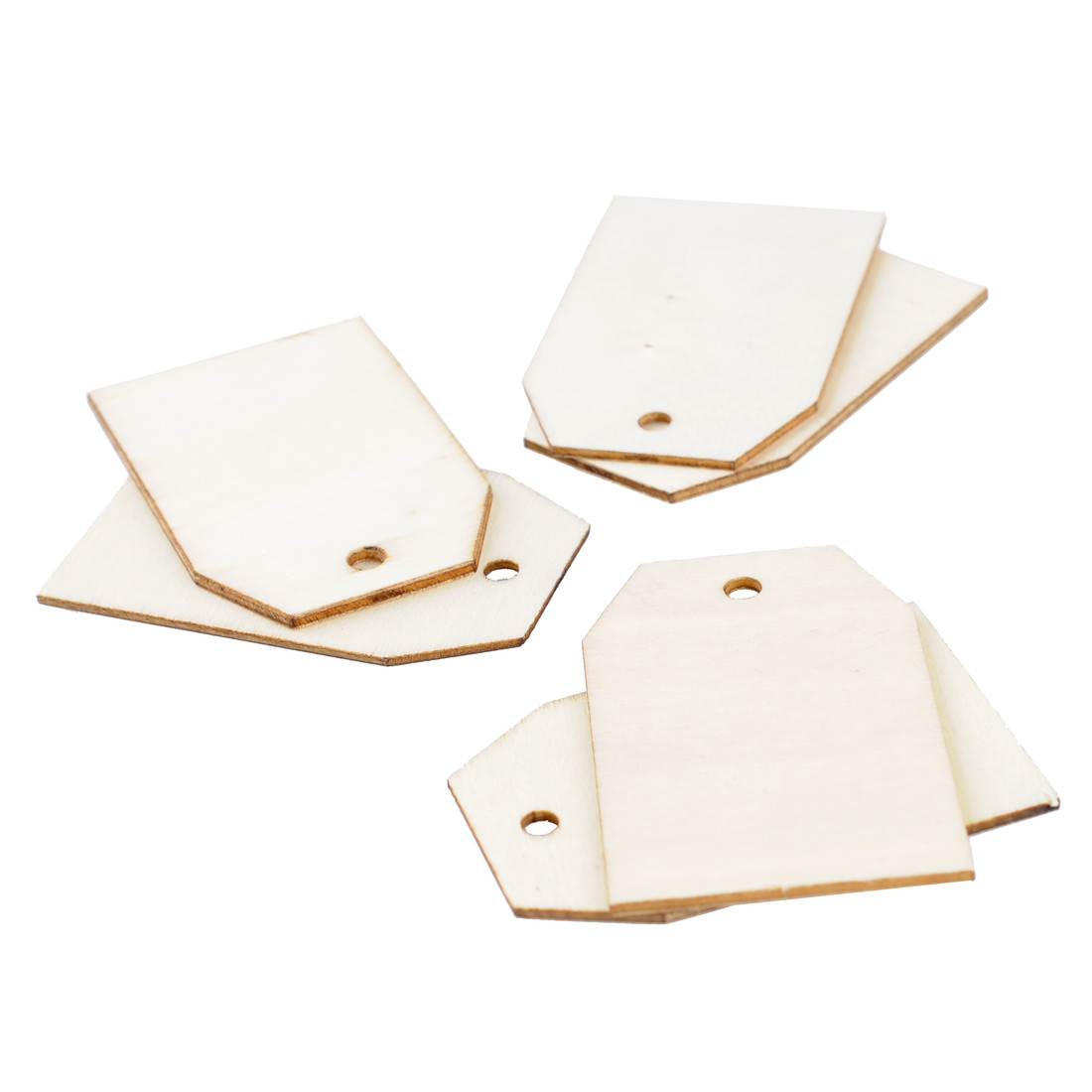 Houten labels 5,5 x 3,5 cm 6 stuks