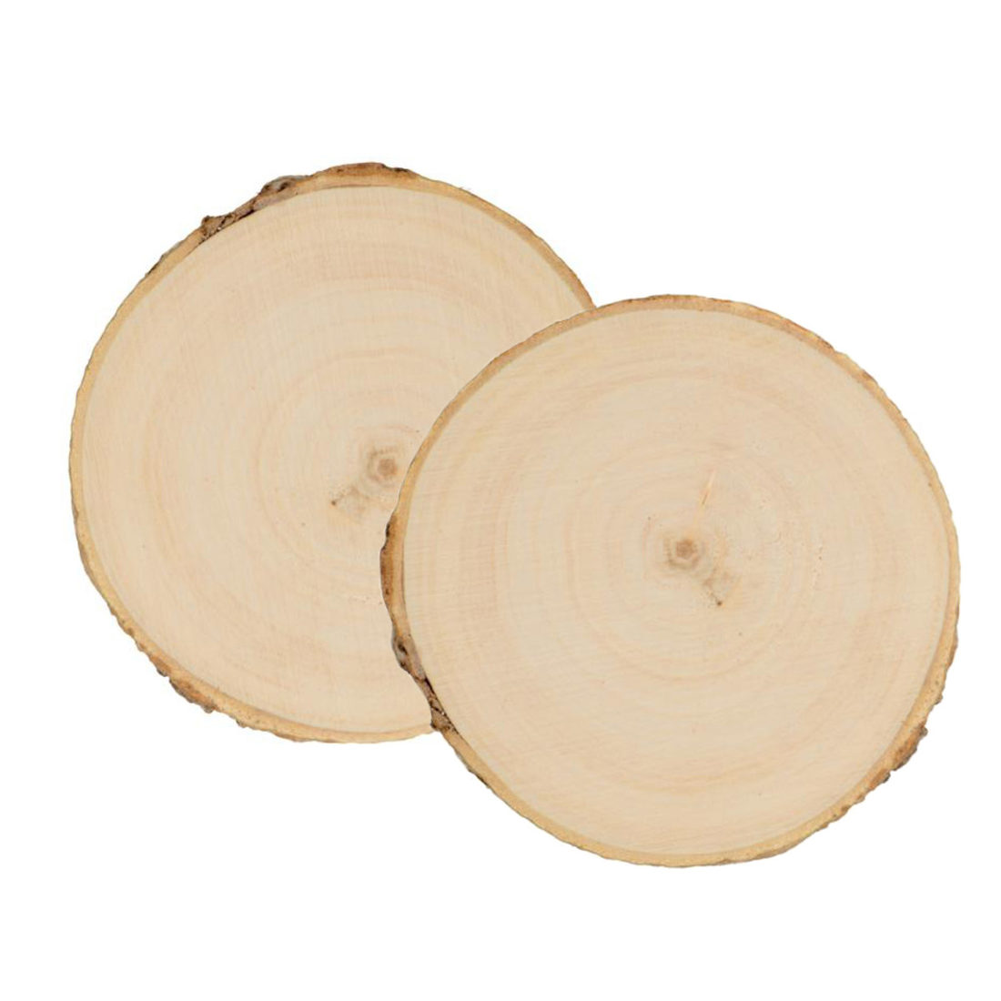 Houten schijf 9,5 cm 2 stuks