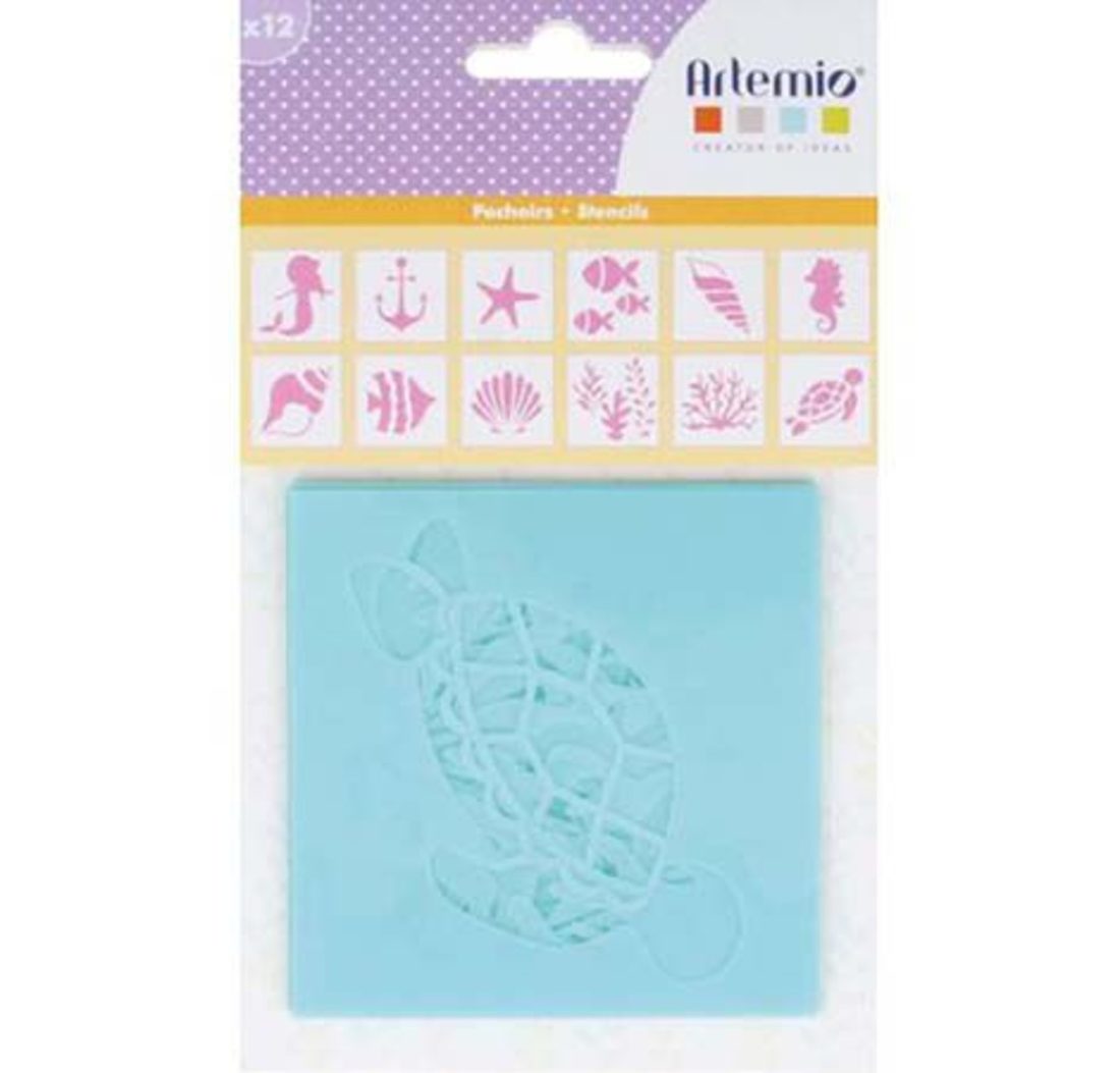 Sjabloon set 12 stuks zeemeermin