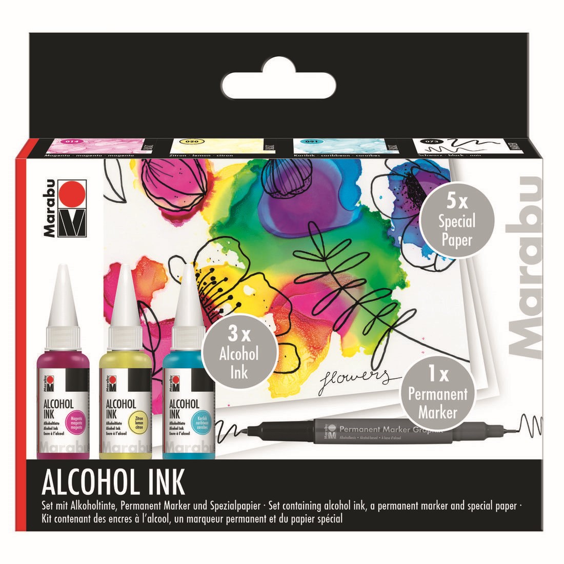 Marabu Alcohol inkt set Flowers
