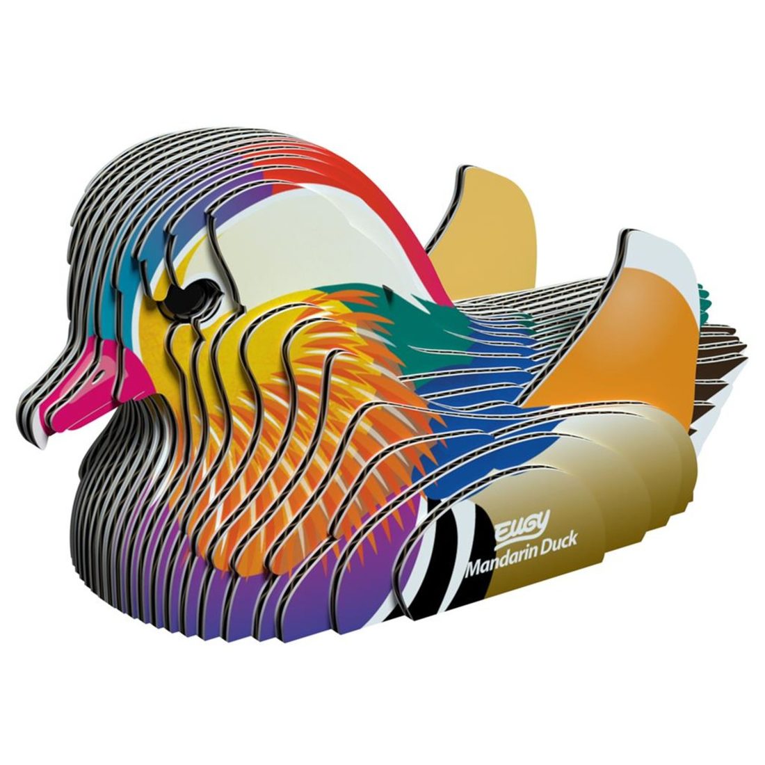 Eugy 3D karton vogel - mandarijn eend Eugy 3D karton vogel - mandarijn eend