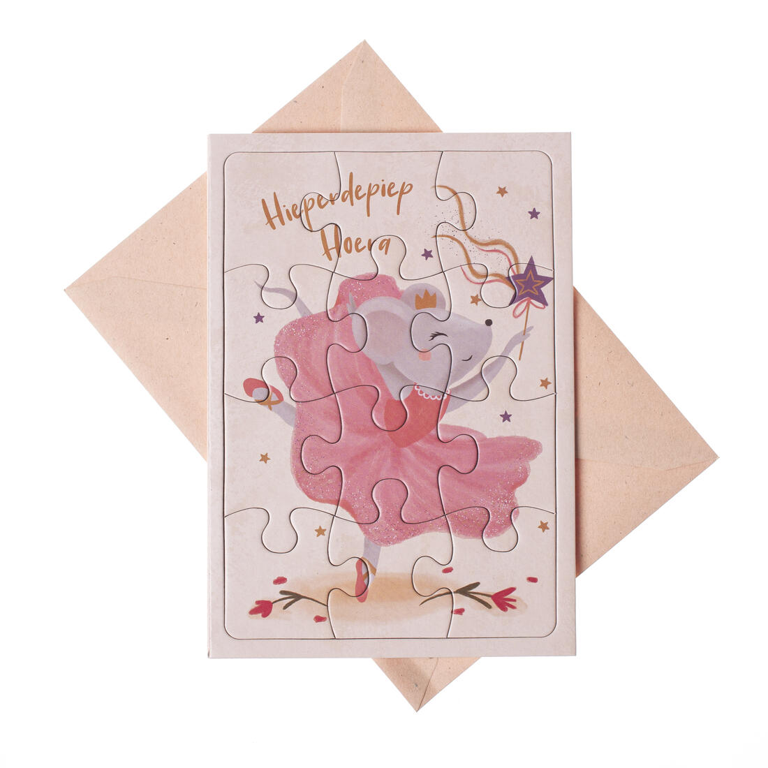 Wenskaart - puzzel Hieperdepiep hoera