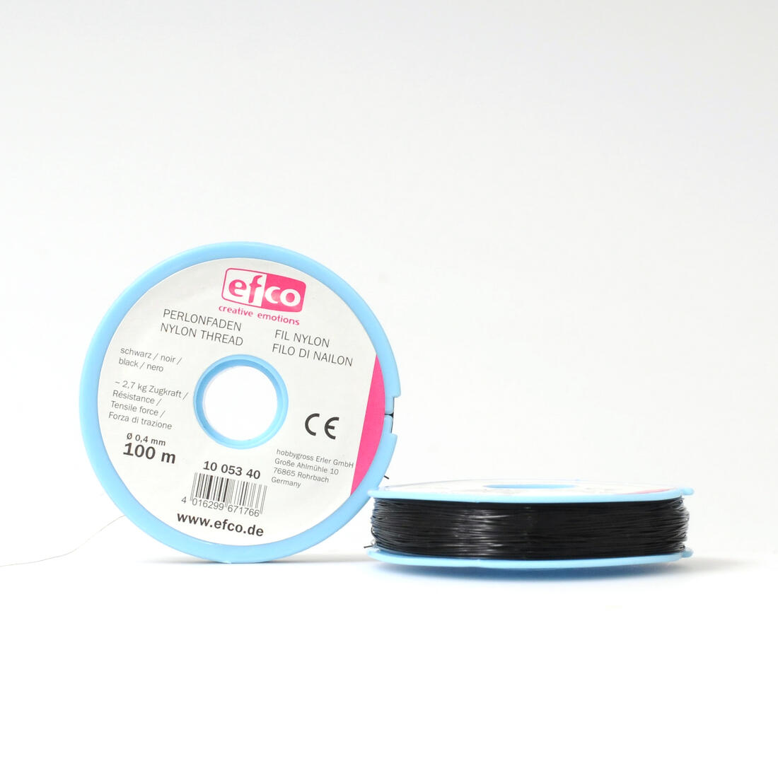 Nylondraad 0,4 mm 100 m zwart