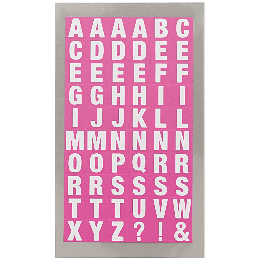 Stickers alfabet vierkant fuchsia Stickers alfabet vierkant fuchsia