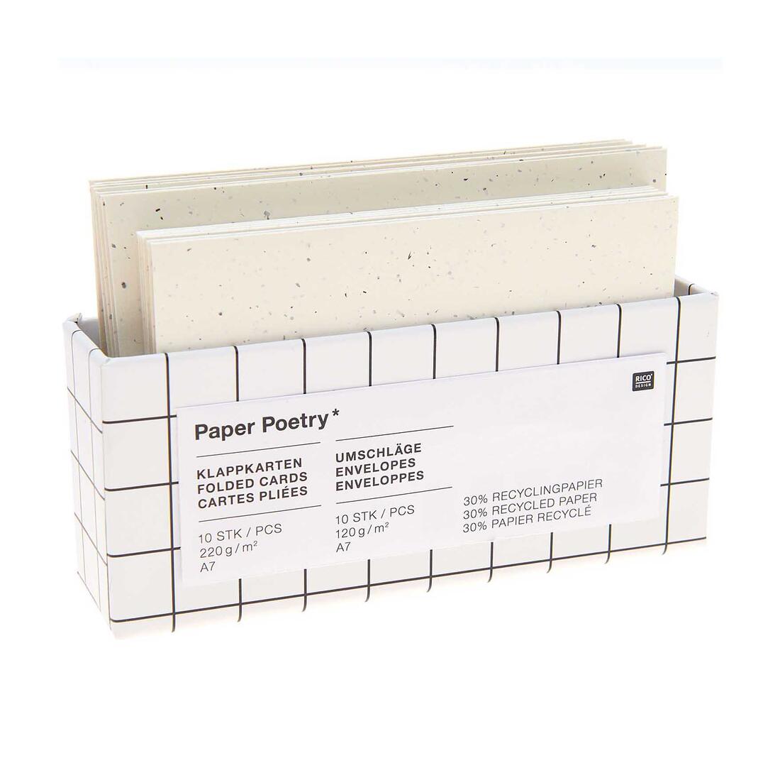 Kaart en evenloppe set renew C7/A7 10 stuks ivoor