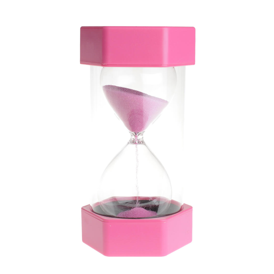 Grote zandloper 2 min roze 17 cm Grote zandloper 2 min roze 17 cm