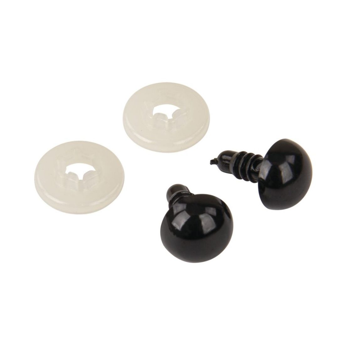 Dieren-steekoog plastic 12 mm 10 stuks zwart