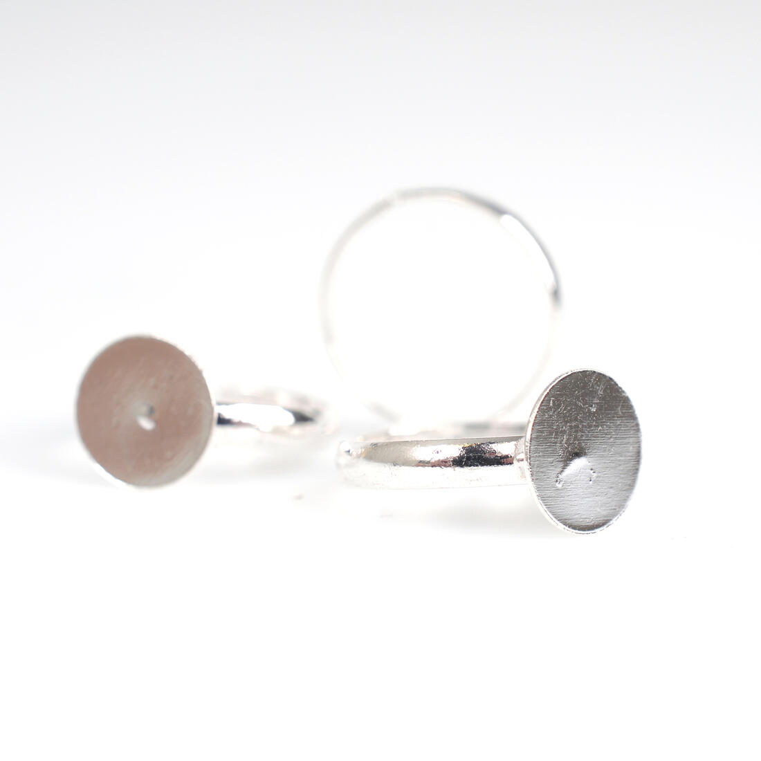 Ring met lijmplaatje 3 stuks zilverkleurig
