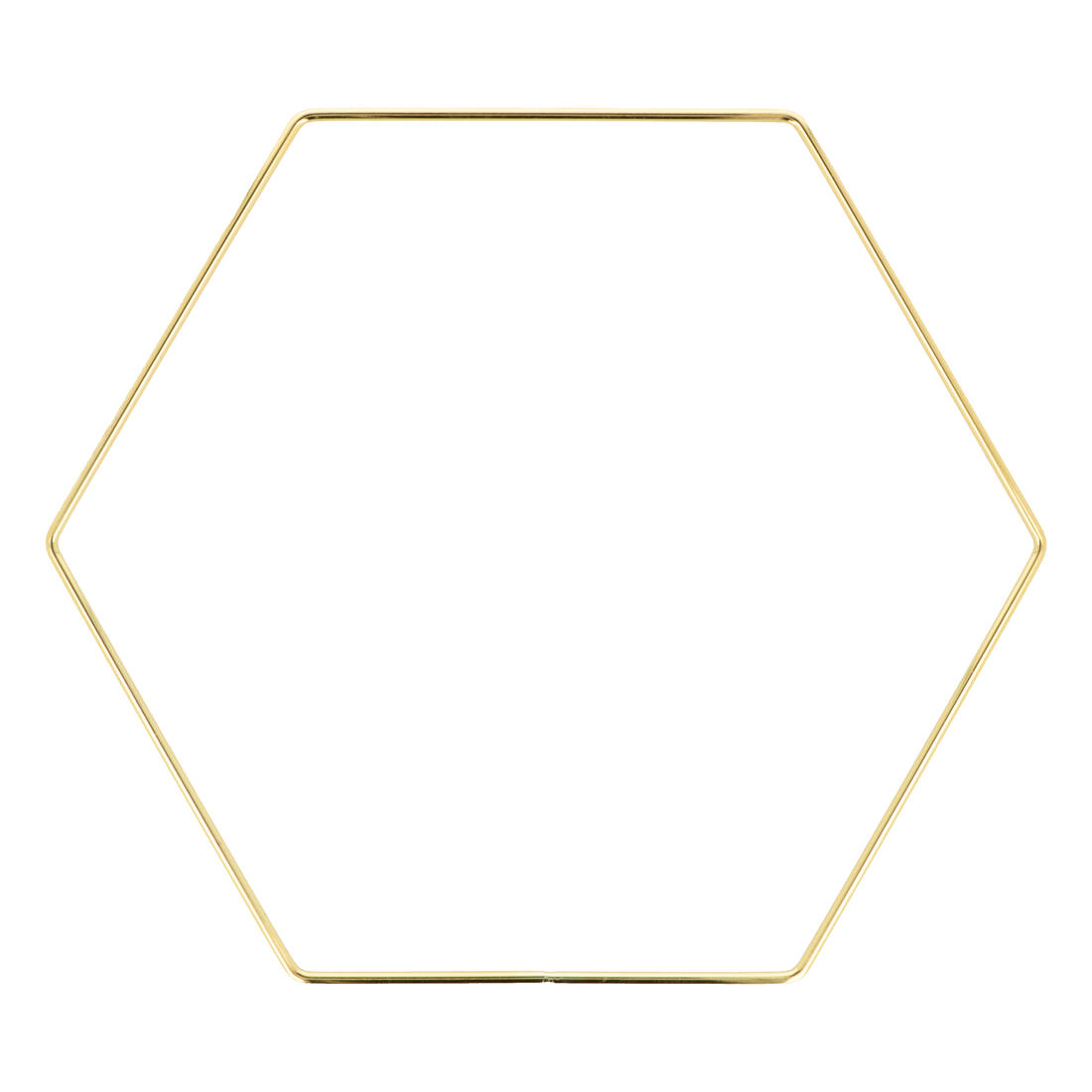 Metalen ring zeshoek 21.8 cm x 25 cm goud