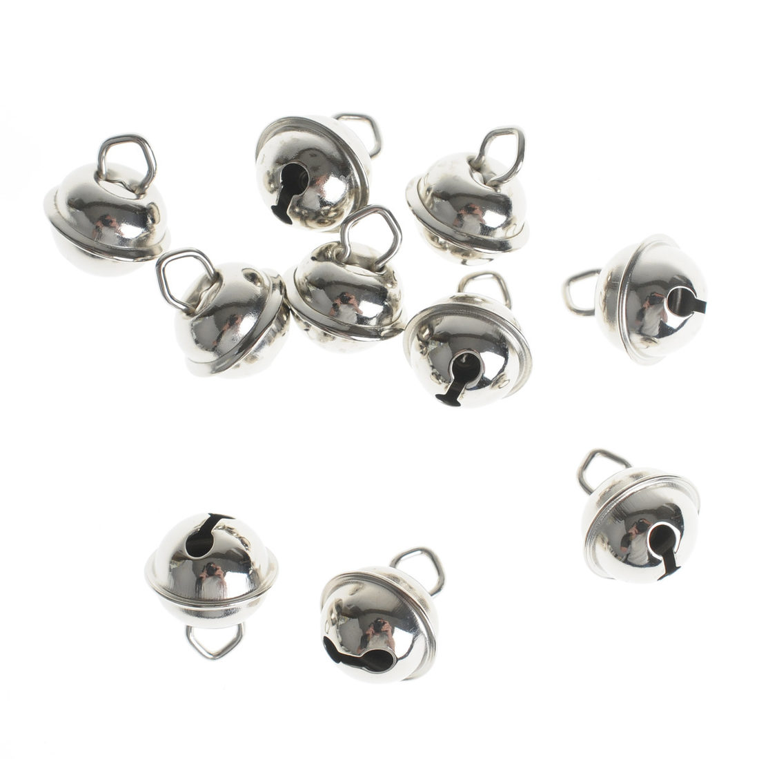 Belletjes 10 stuks zilverkleurig Belletjes 10 stuks zilverkleurig